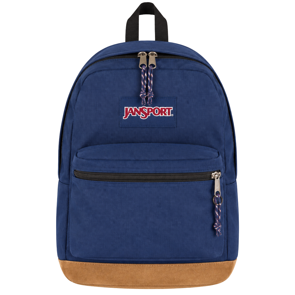 JanSport Navy Blue Backpack Suede Bottom 1