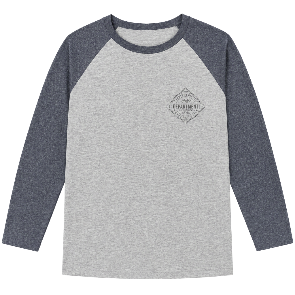 Departwest Raglan Shirt Gray Blue Graphic Long Sleeve 1