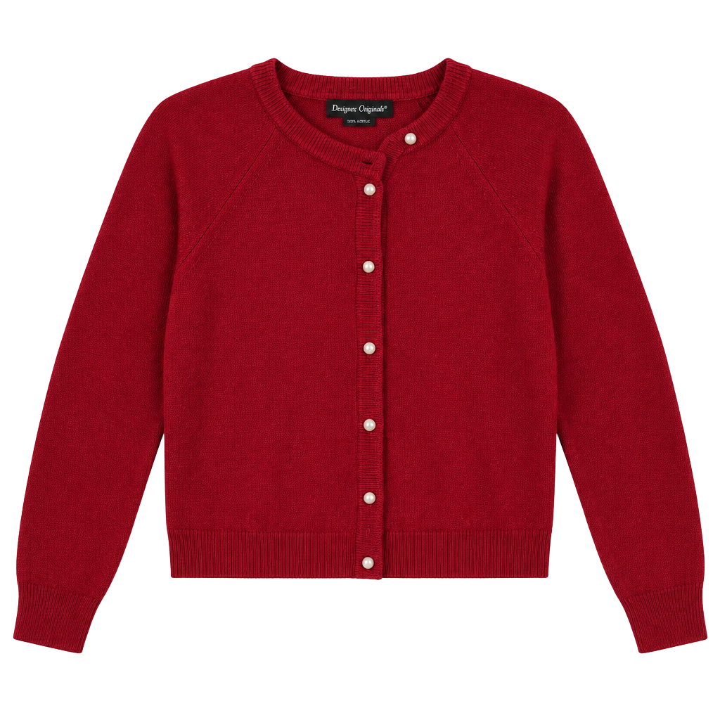 Designers Originals Cardigan Size L Red Acrylic Sweater 1