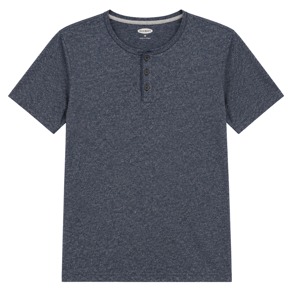 Old Navy Textured Henley Tee Size XL Blue Short Sleeve 1