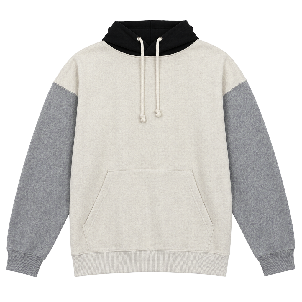 Original Use Colorblock Hoodie Beige Gray Black 1