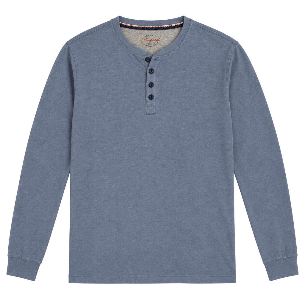 Weatherproof Vintage Long Sleeve Henley Size XL Blue Cotton Blend 1