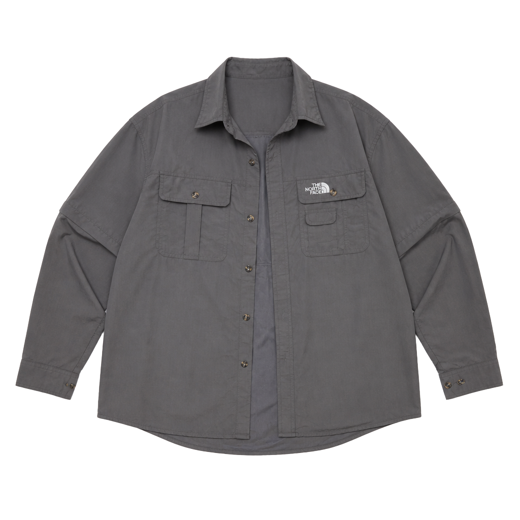The North Face Men's Grey Long Sleeve Hiking Utility Shirt Size S 1