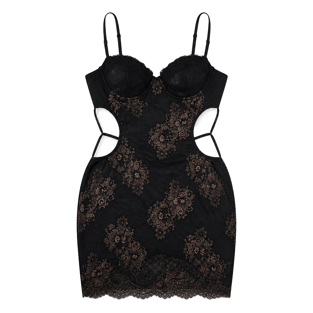 Floral Semi-Sheer Cami Long Dress 1