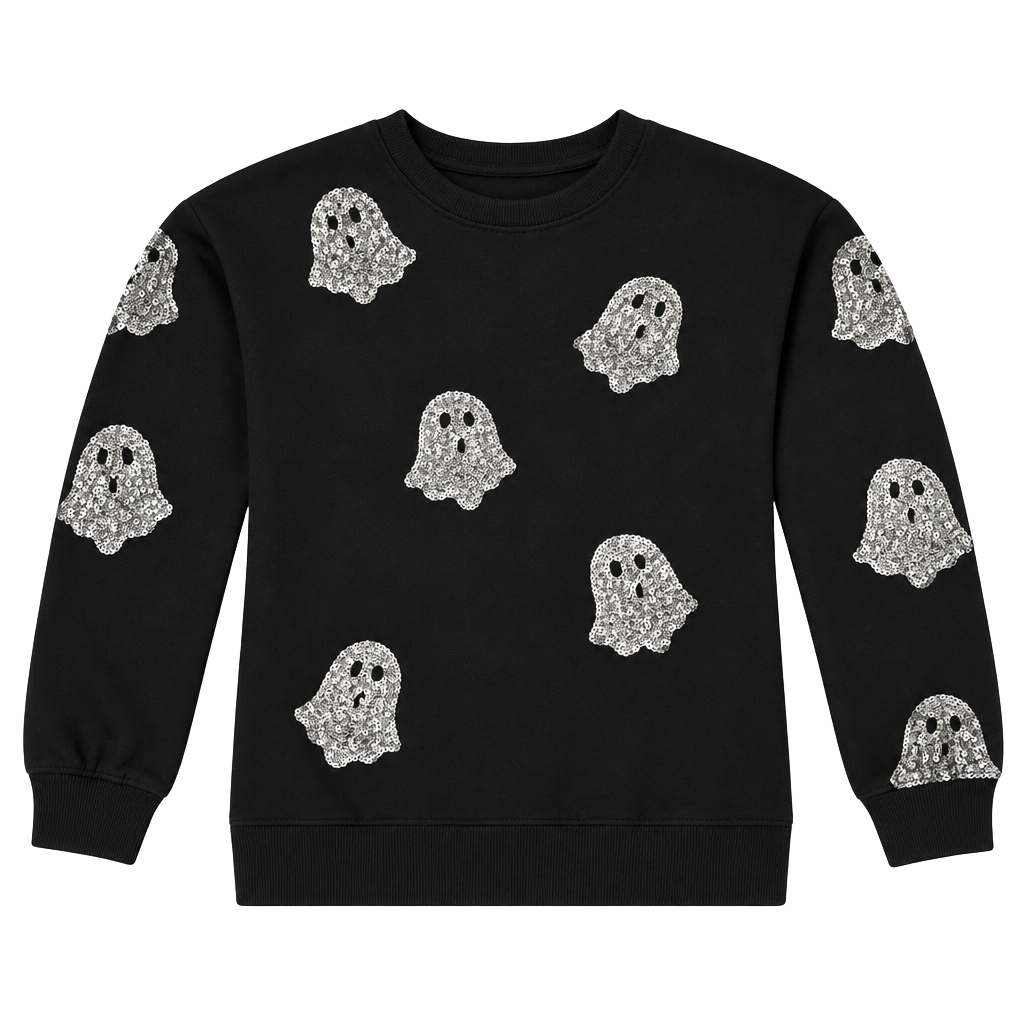Philosophy Republic Clothing Sequin Ghost Sweatshirt Size L 1