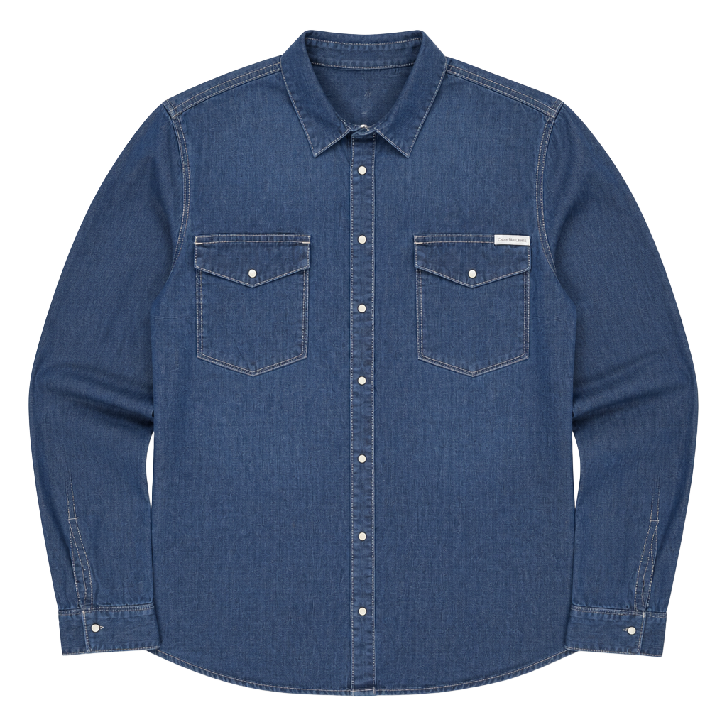 Calvin Klein Jeans Denim Shirt Women's Long Sleeve Snap Button 2xl 1