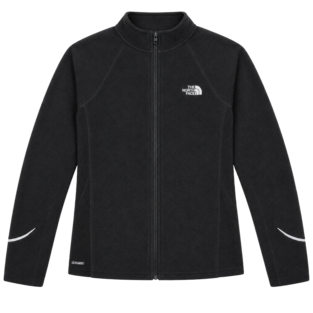 The North Face Black Fleece Jacket Full Zip Reflective 1