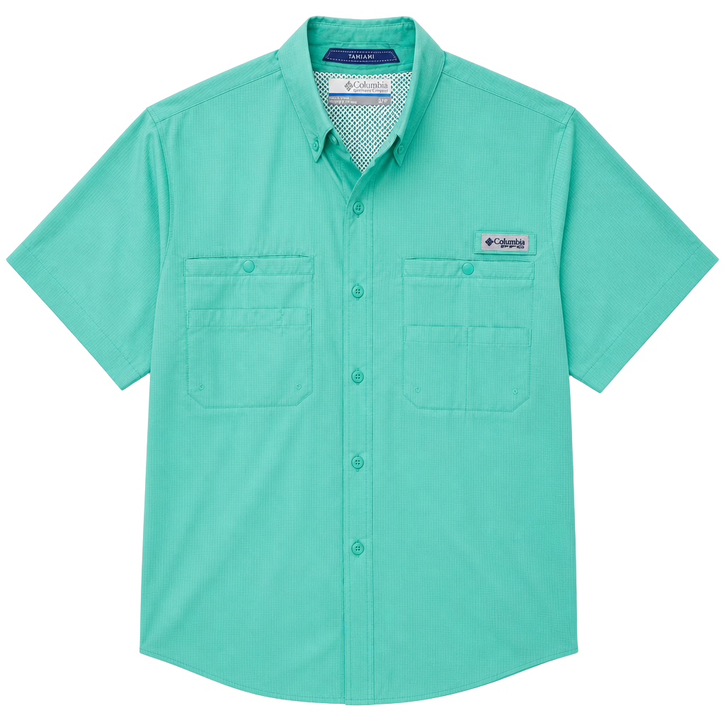 Columbia Men's PFG Tamiami II Short Sleeve Fishing Shirt - Gulf Stream 1