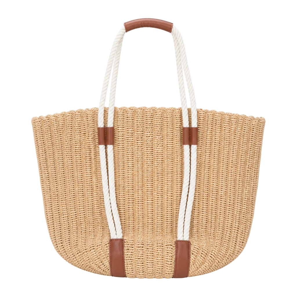 J Crew Woven Straw Market Beach Tote with Rope Handles New w/ tags 1