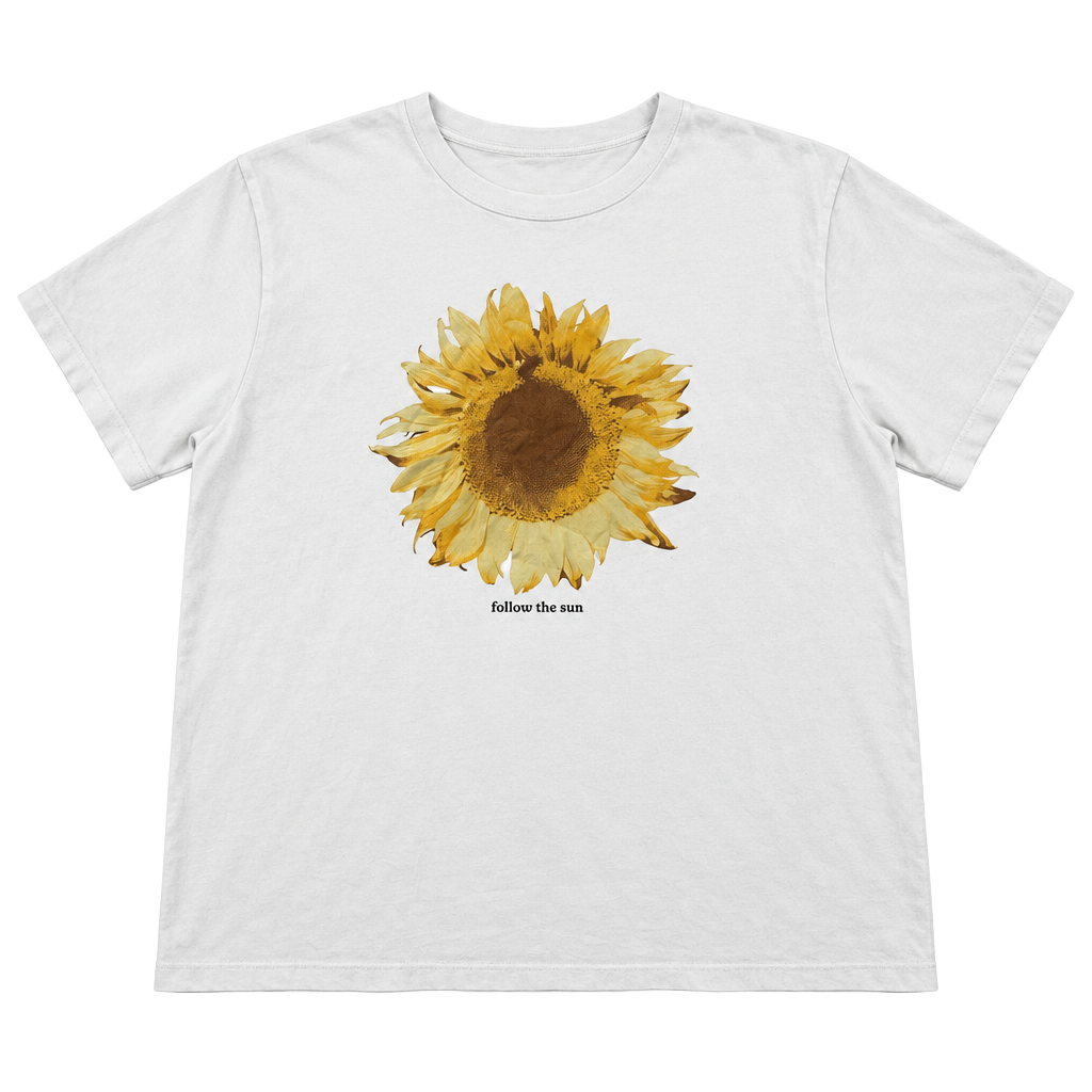 Graphic T-Shirt White Sunflower Follow The Sun 1