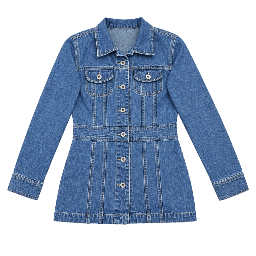 Jamaica Bay Denim Jacket Size S Blue Cotton Long Sleeve Peplum 1