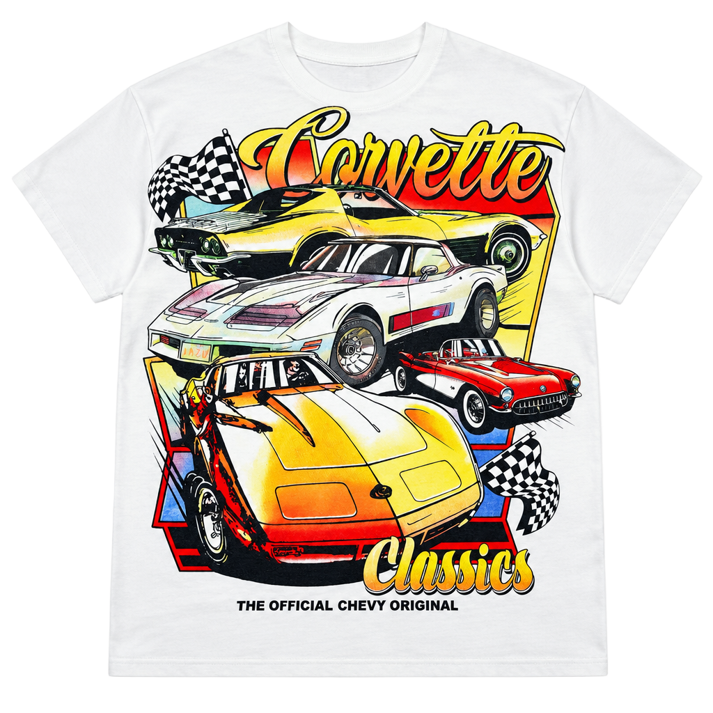 Chemistry Corvette Classics T-Shirt Size L White Graphic Tee 1