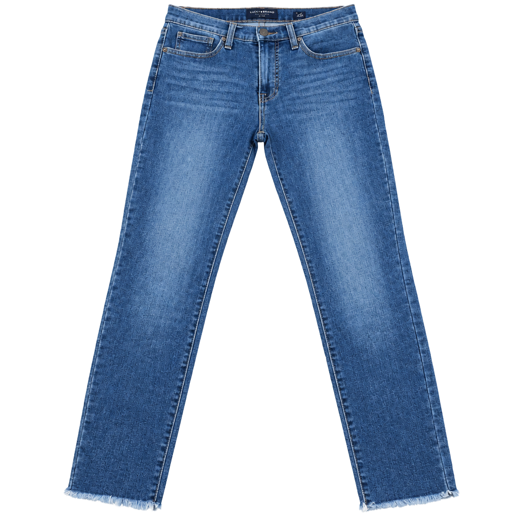 L.L. Bean Classic Fit Jeans Size 14 MT Blue Denim Raw Hem 1