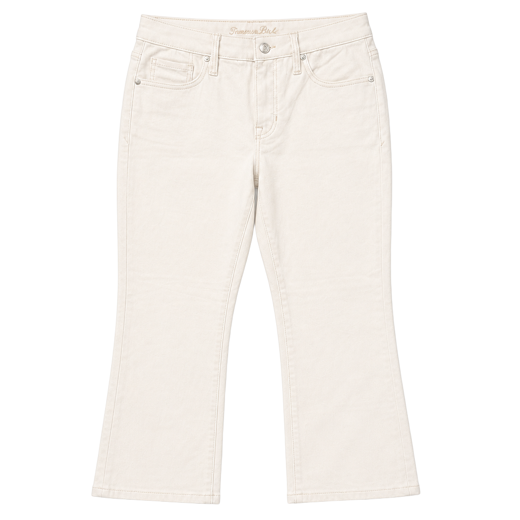 Indigo Palms Mid Rise Crop Mini Boot Size 10 White Jeans 1