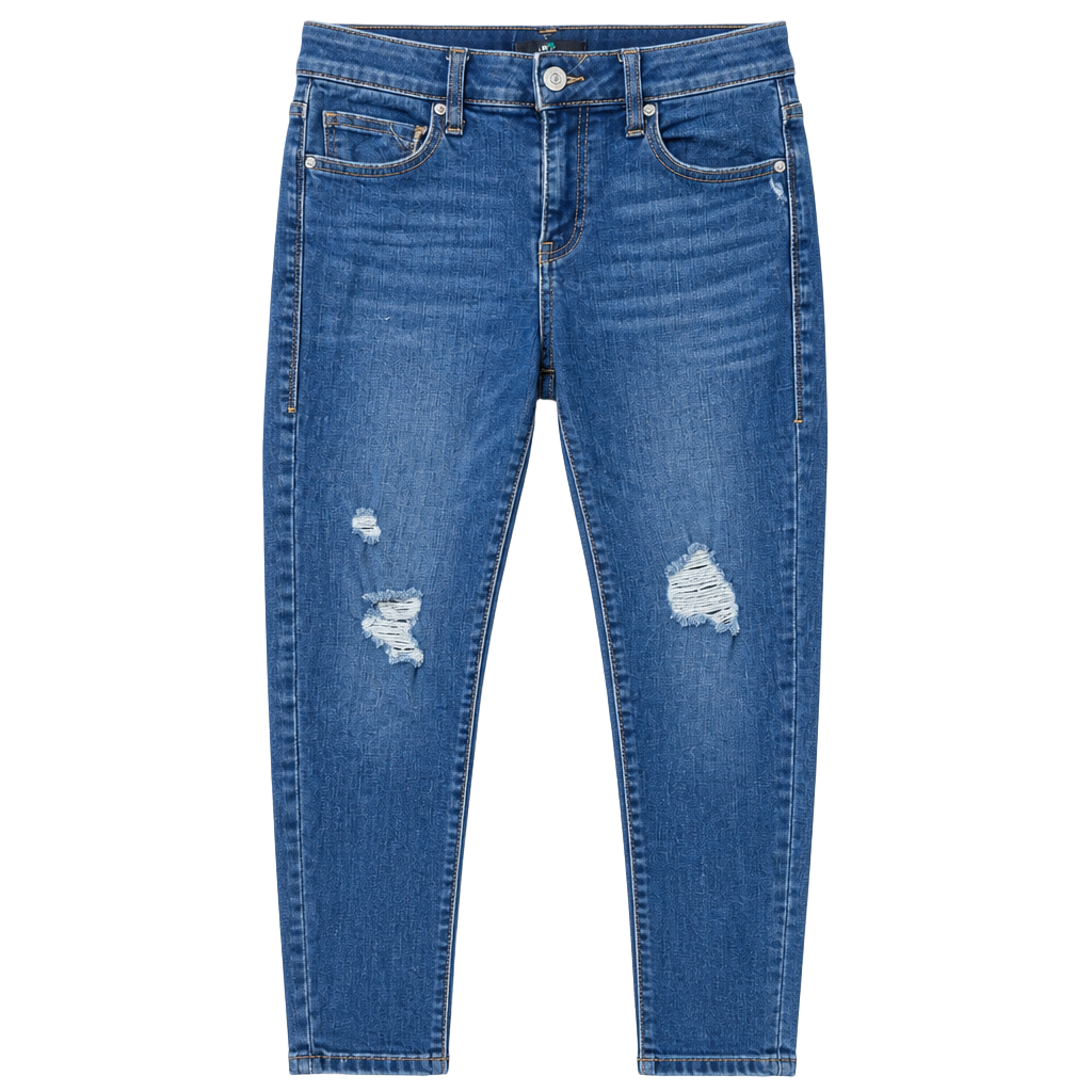 LuLaRoe Distressed Skinny Jeans Size 28 Blue Denim 1