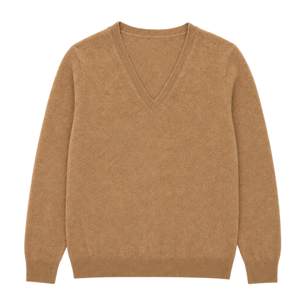Lord & Taylor 100% Cashmere V-Neck Sweater in Camel 1