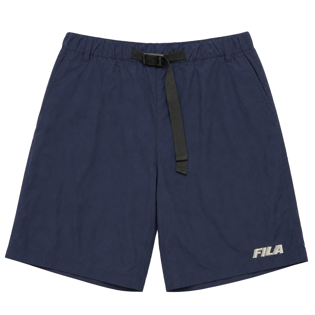 Fila Nylon Belted Athletic Shorts Navy Blue Size XL 1