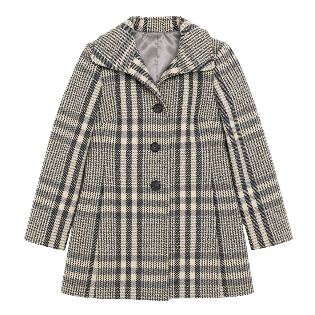 Ann Taylor Petites Plaid Wool Blend Single-Breasted Pea Coat 1