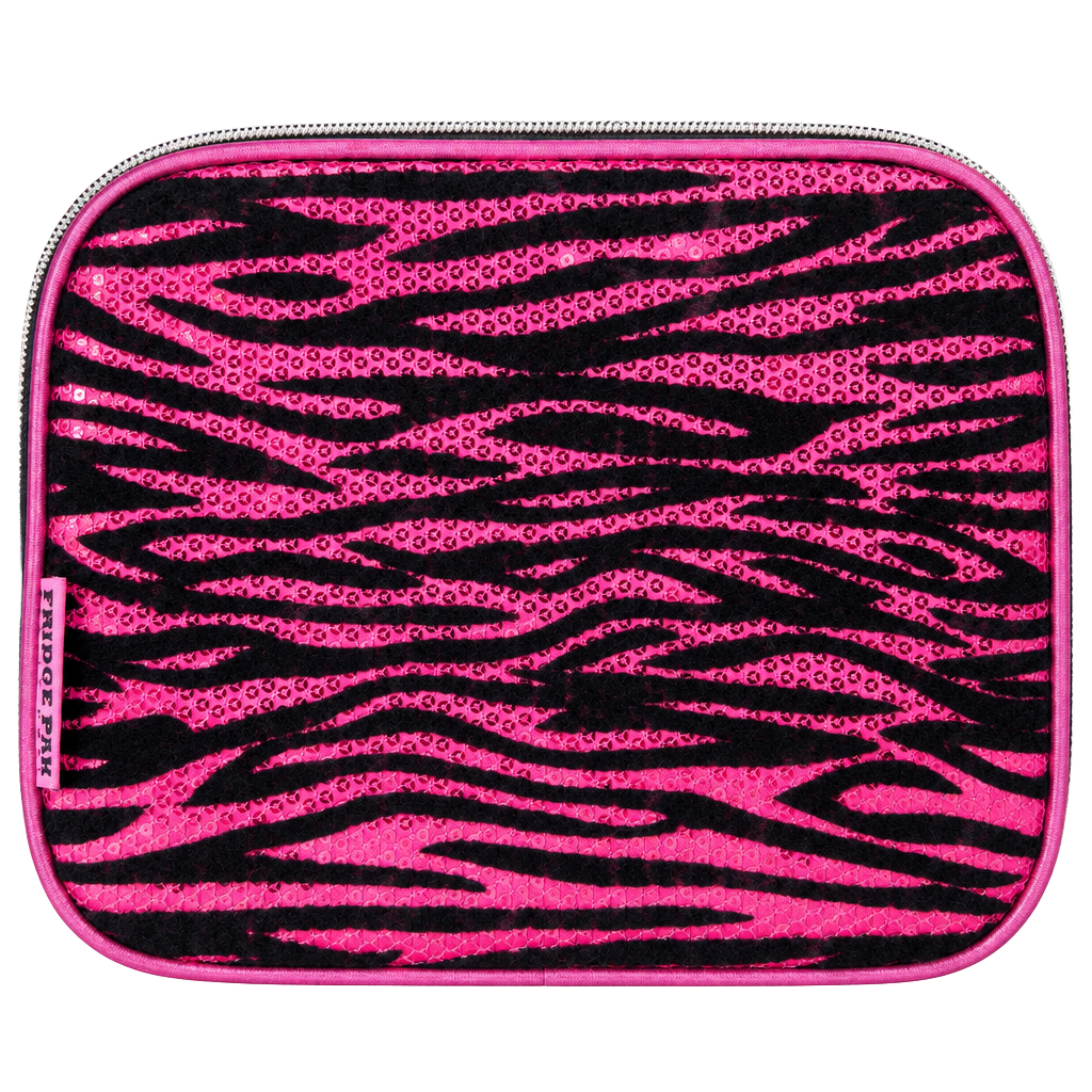 Fridge Pak Pink Zebra Sequin Lunch Bag Cooler Tote 1