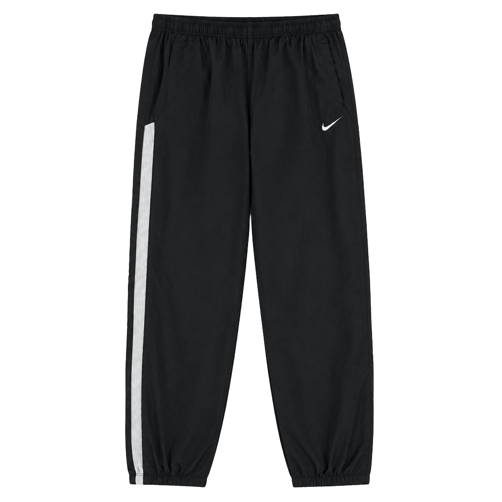 Nike Track Pants Size L Black Windbreaker Nylon Swoosh Side Stripe 1
