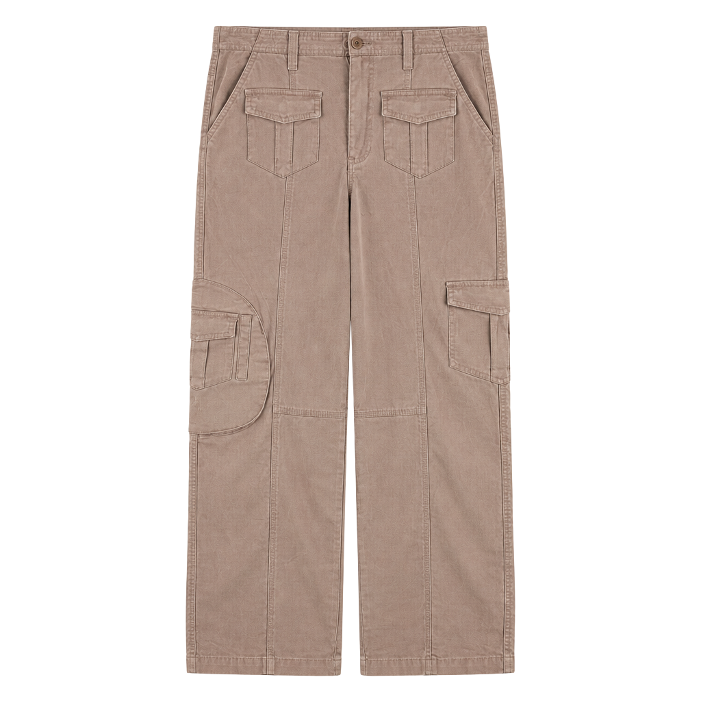 BBJ Cargo Pants Pink Cotton Utility Pocket Casual 1
