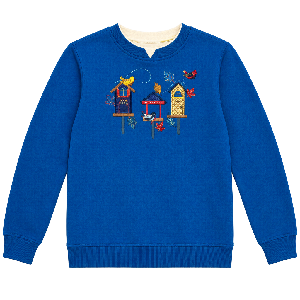 Fall Casual Breckenridge Sweatshirt PS Blue Birdhouses 1