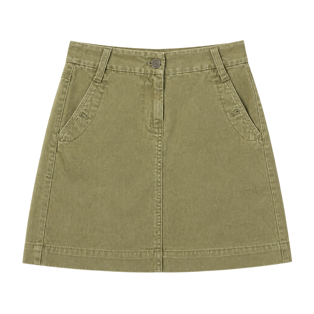 J. Crew Classic Twill Chino Olive Green Utility Mini Skirt Size 2 1