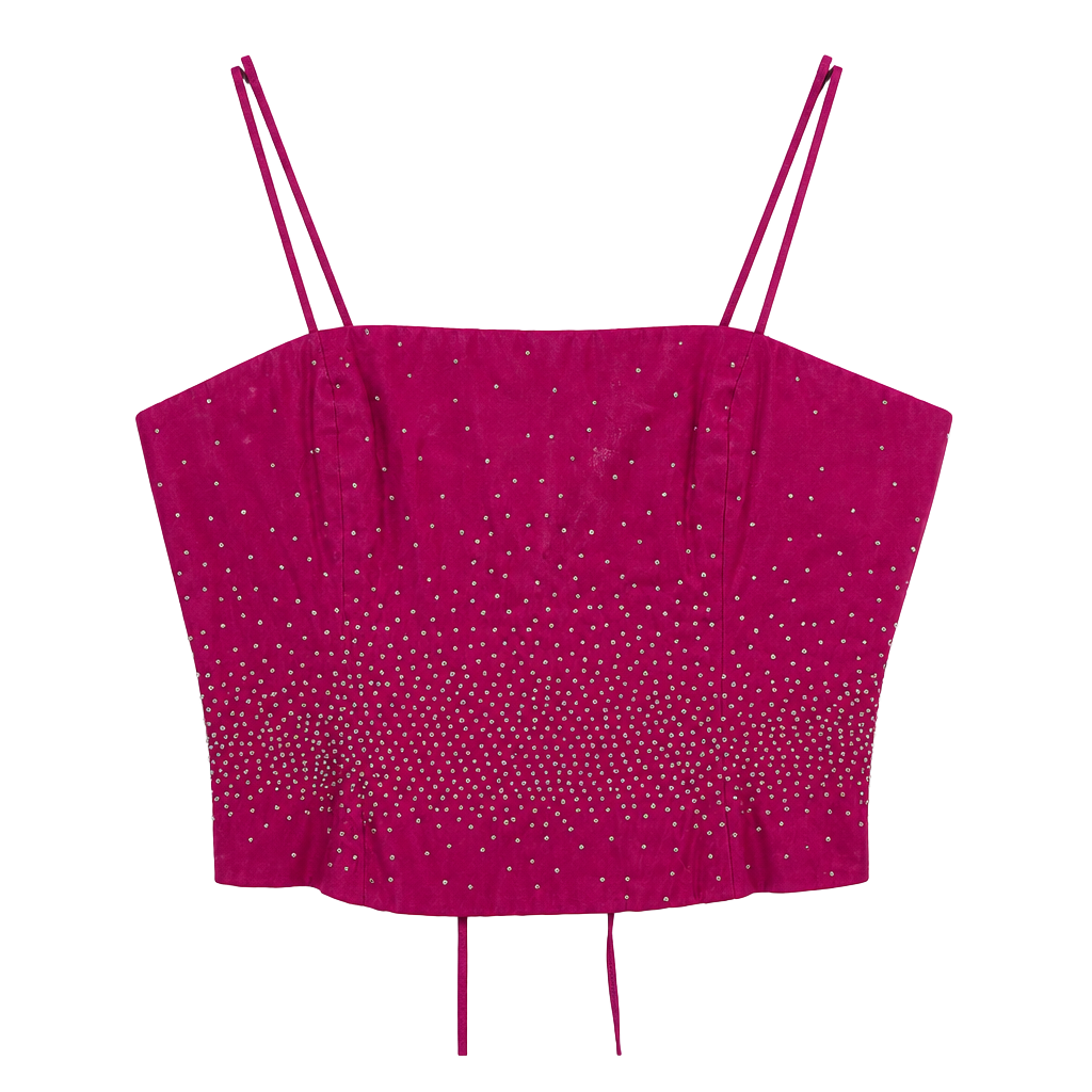 Legends Pink Beaded Satin Corset Top Size 12 1