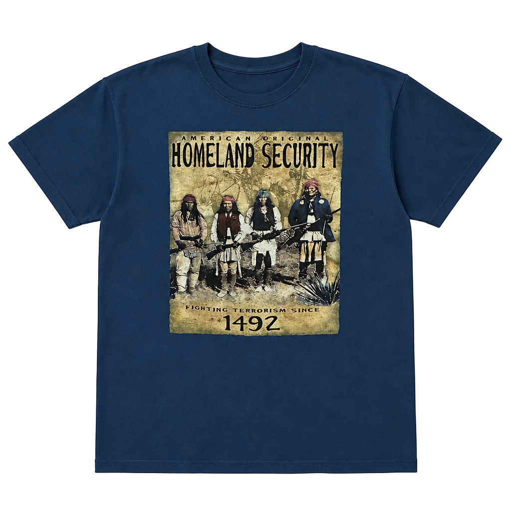 Delta Apparel Homeland Security Fighting Terrorism Since 1492 T-Shirt Size L 1