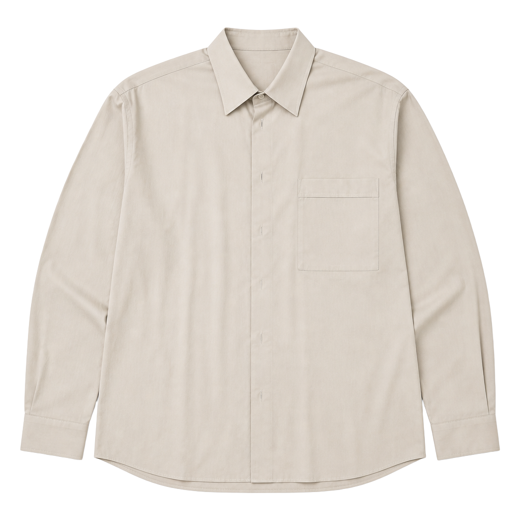 Lorenzini Men's Beige Long Sleeve Button Up Dress Shirt Size 16.5 42 1