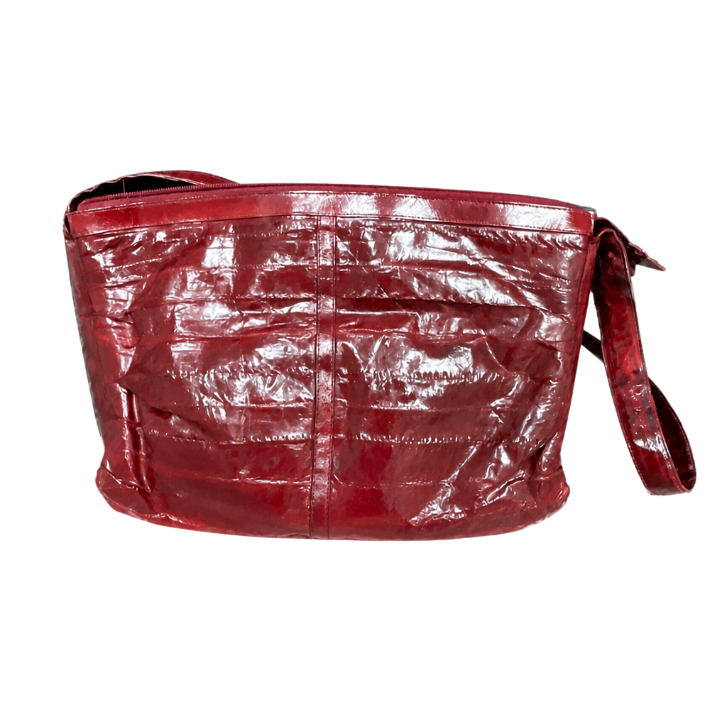 Burgundy Eel Skin Hobo Purse with Suede Interior 1