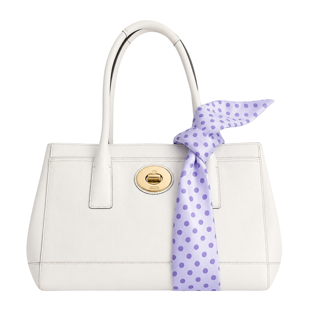 Coach Hamptons Madeline White Leather Turnlock Satchel Bag 1