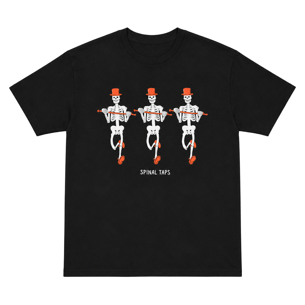 Spinal Taps Dancing Skeletons T-Shirt Black 1