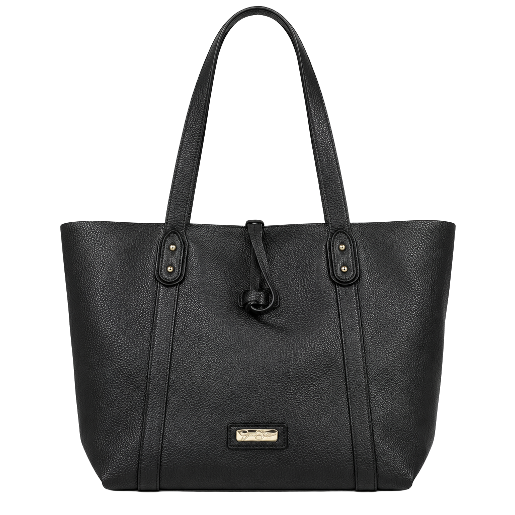Jessica Simpson Black Pebble Faux Leather Tote Handbag 1