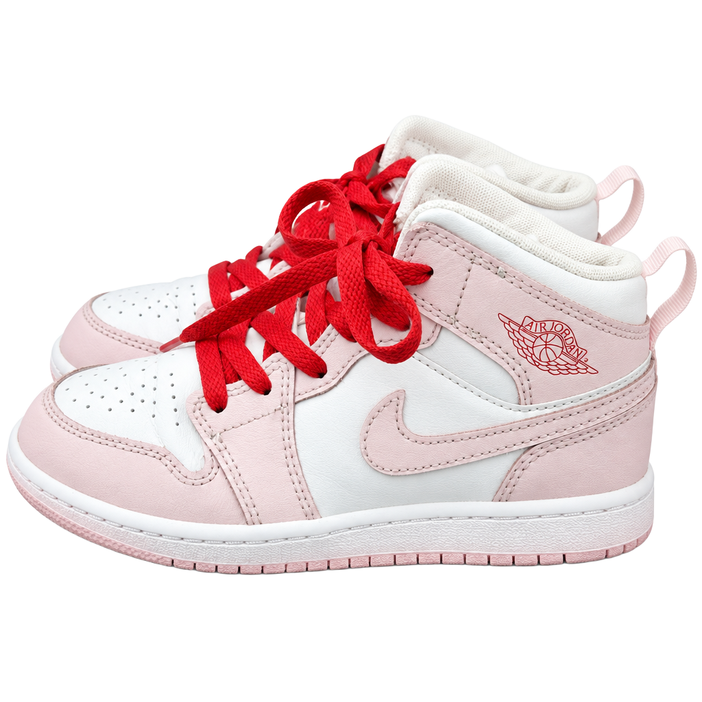 Jordan 1 Mid Pearl Pink White Little Kids Shoes 1