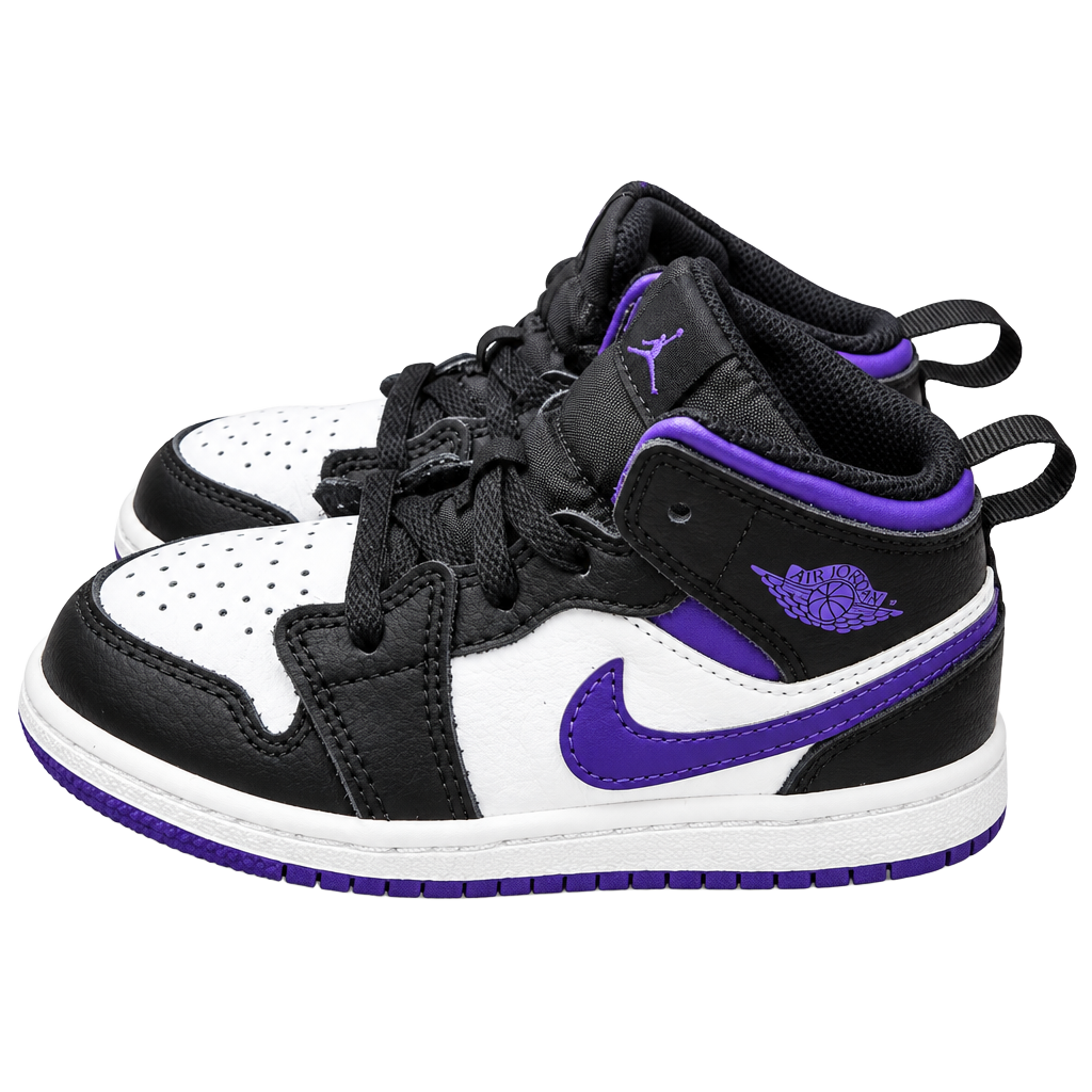 Jordan 1 Mid Toddler Black Dark Iris 1