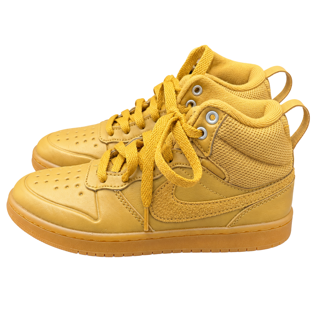 Nike Court Legacy 2.0 Size 10.5C toddler Yellow Leather High Top Sneakers 1