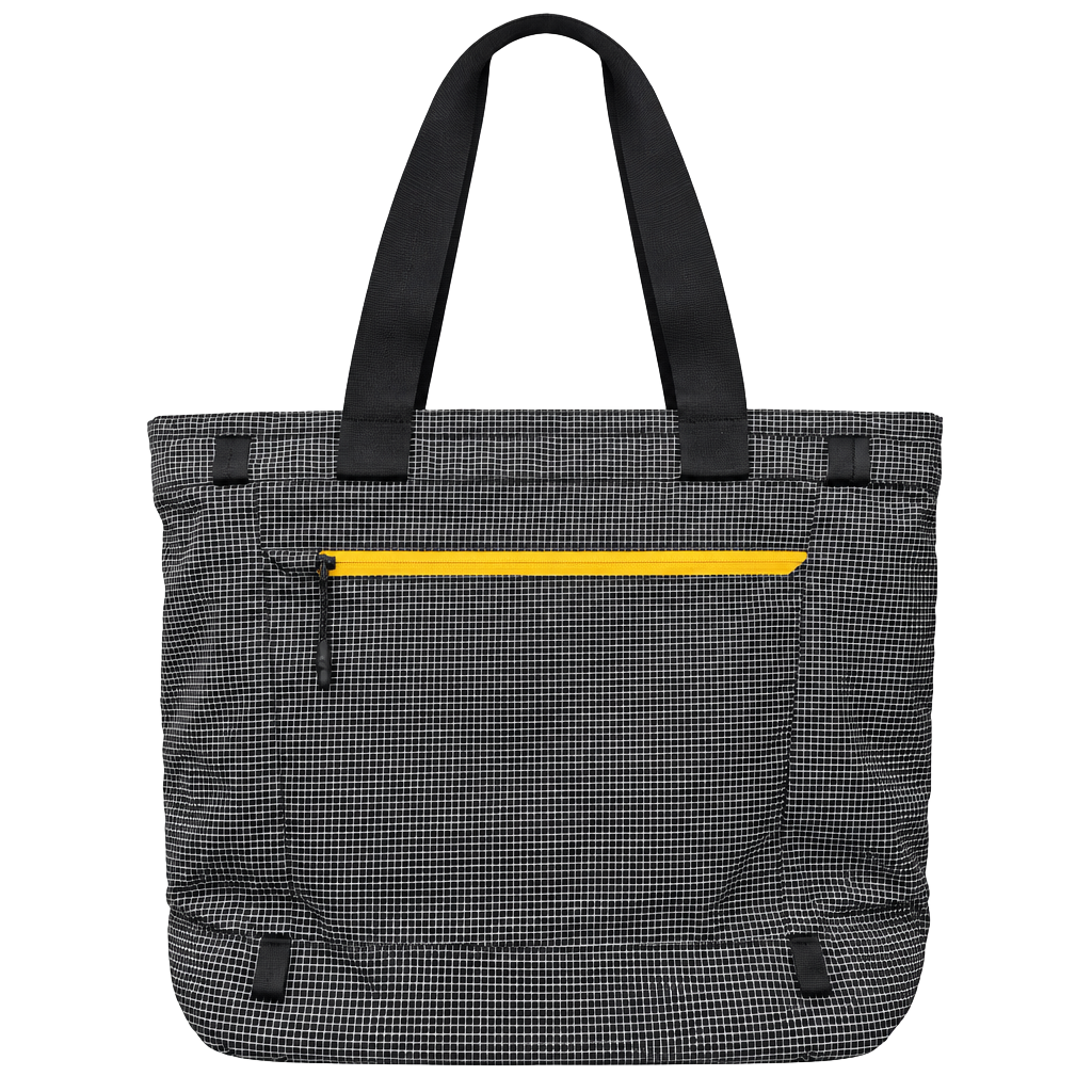 Boundary Rennen Ripstop Tote Bag Black Grid 1