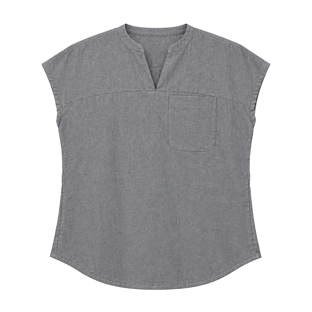 Fabletics V-Neck Scrub Top Size M Gray 1