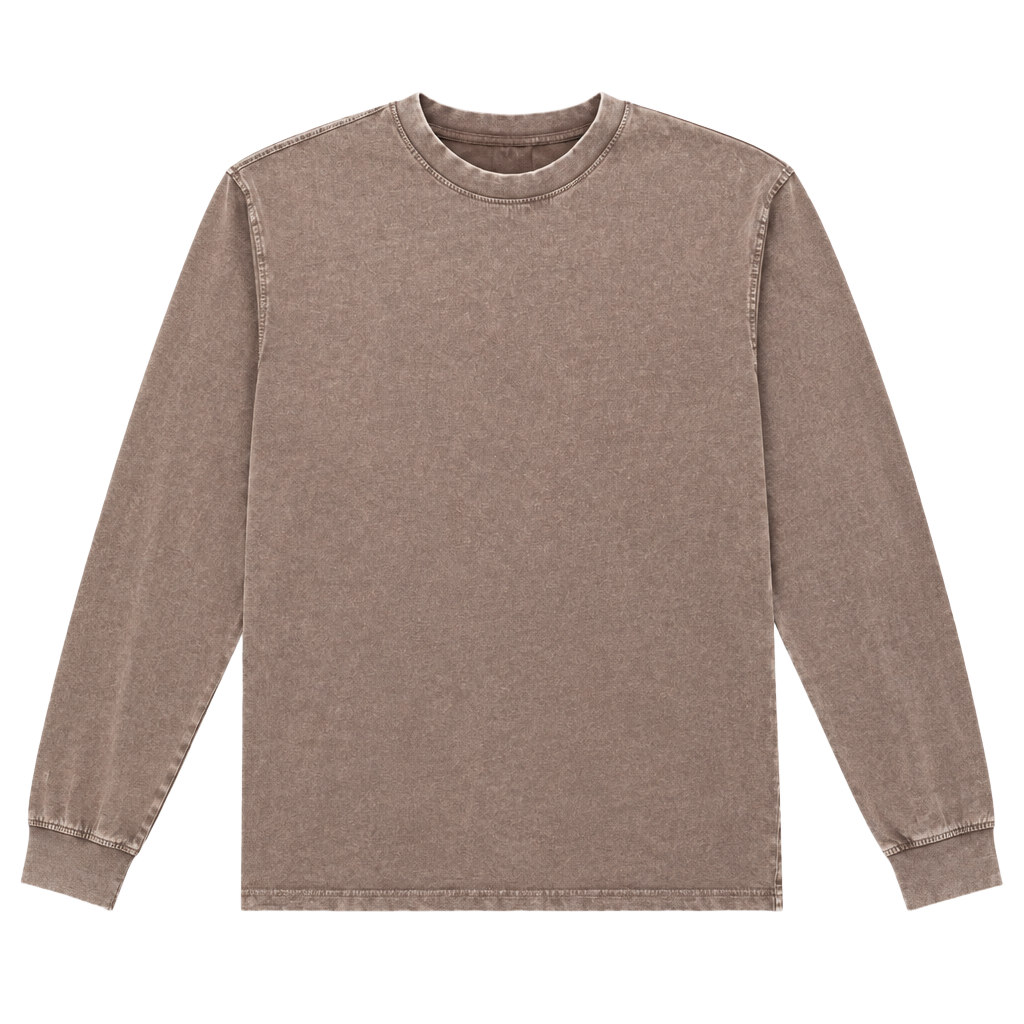Public Supply NYC Long Sleeve T-Shirt Size L Brown Relaxed 1