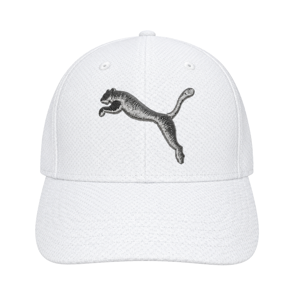 Puma Mesh Stretch Fit Cap Size S/M White Silver 1