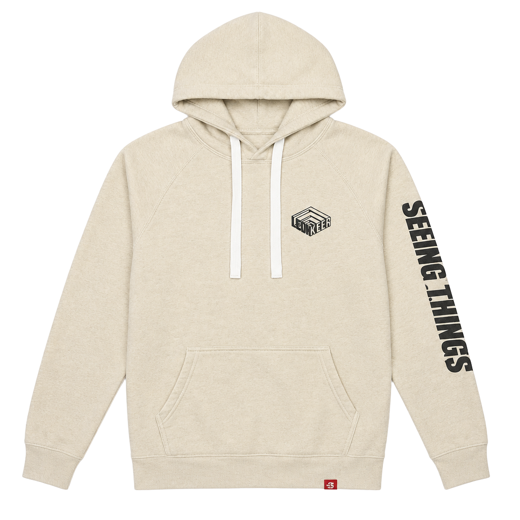 Leon Keer Hoodie Size L Cream Typewriter Graphic Art 1