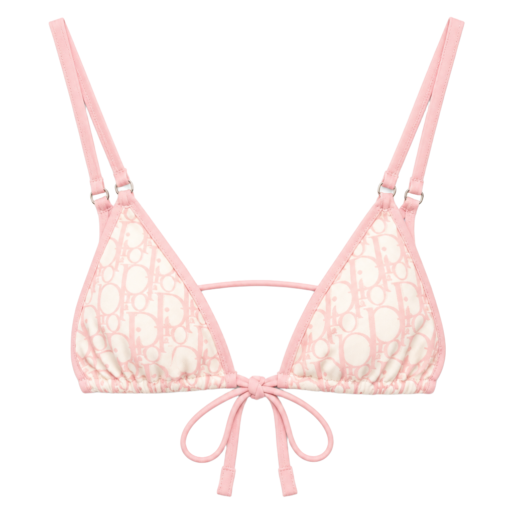Victoria's Secret Logo Tie-Front Triangle Bikini Top XS/XP 1