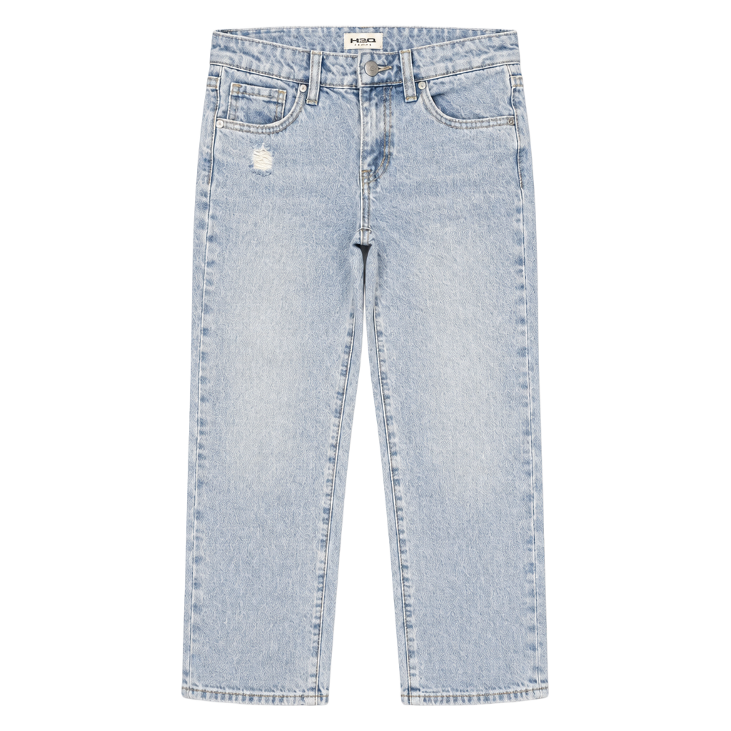 RSQ Low Rise Wide Leg Jeans Size 14 Light Wash Distressed Denim 1