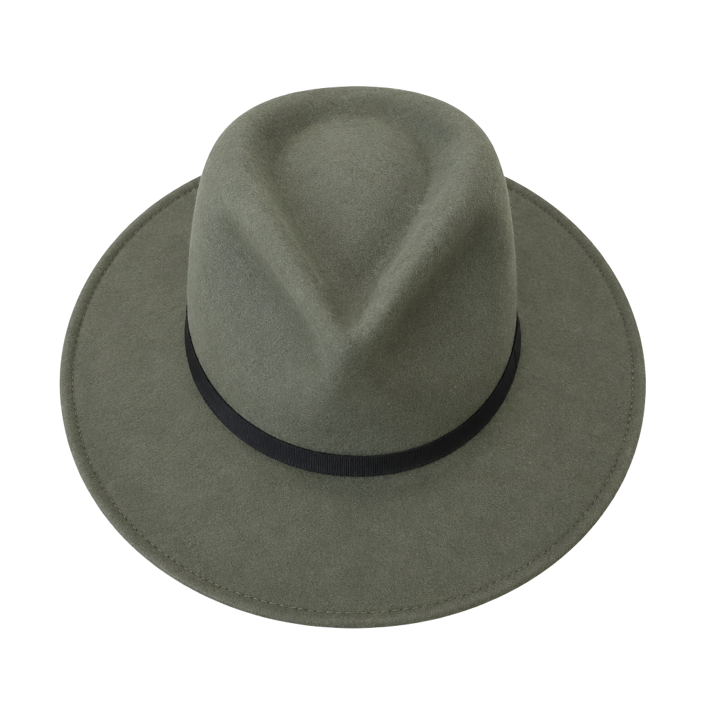 Pendleton Wool Felt Fedora Hat Size Large green Brown Leather Band 1