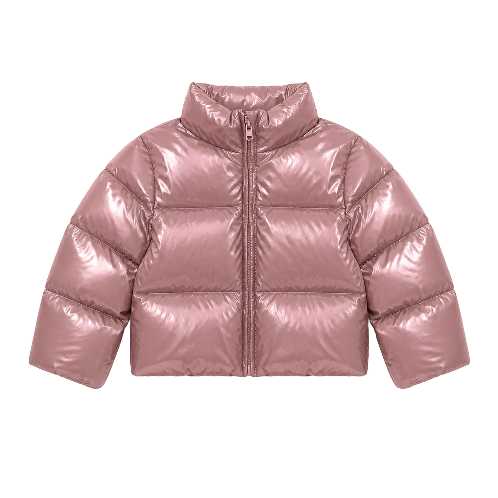 Amazon Essentials x Sofia Grainge Baby Girls' Taffeta Metallic Puffer Jacket 1