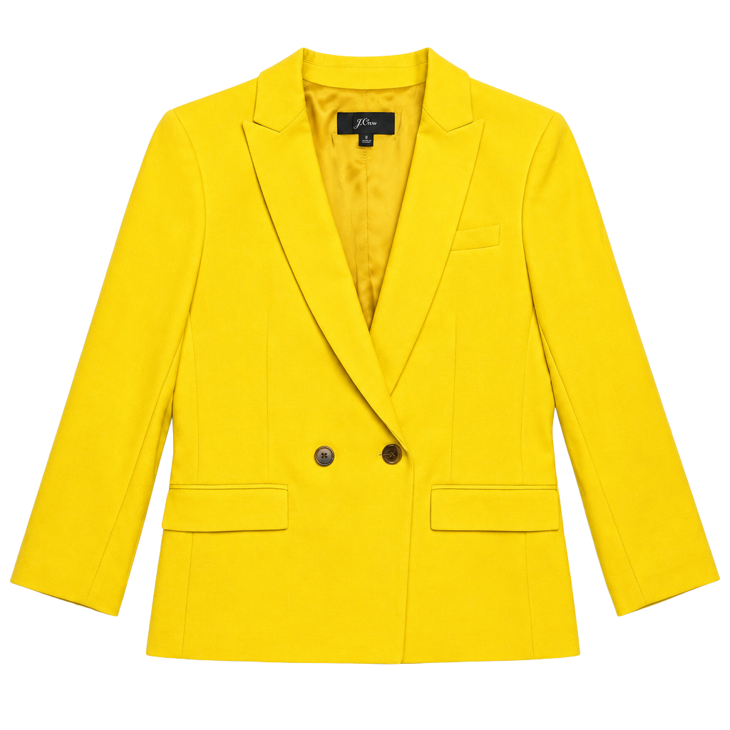 J.Crew Dover Double Breasted Blazer Jacket Yellow Rich Gold J7761 Women's Size 4 1