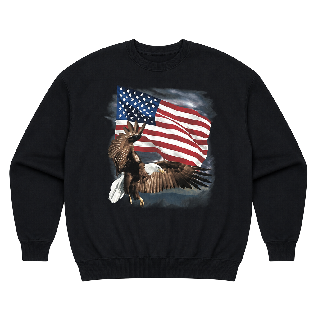 Vintage Bald Eagle United States Of America Flag Sweatshirt 1