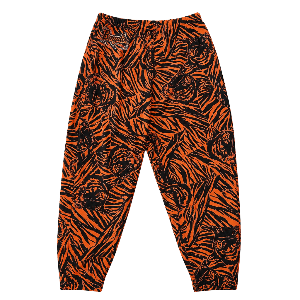 Vintage Zubaz Cincinnati Bengals Tiger Print Jogger / pajama Pants 1