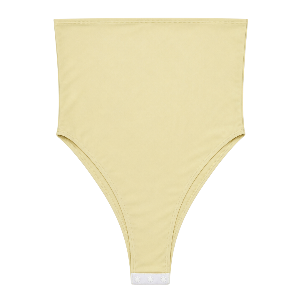 SHEIN Yellow Seamless Bodysuit Thong Size Small 1